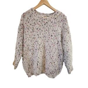 OLIVER.O Women's Soft Fuzzy Chunky Sweater w Silver Accents Retro Festive SMALL